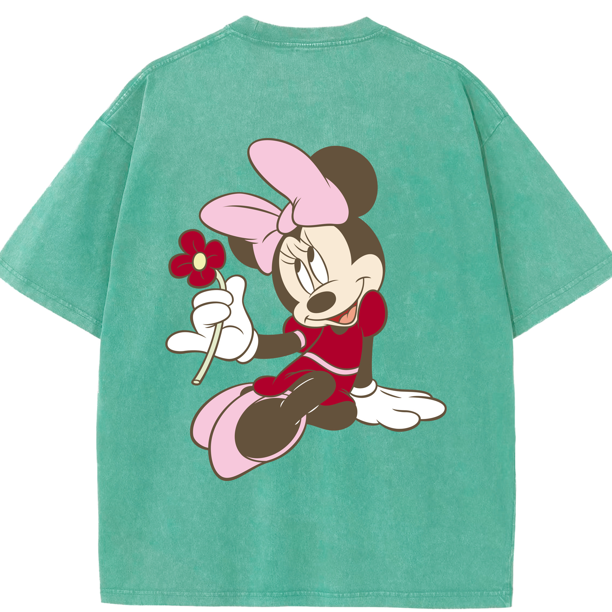 （画像用） ミッキーマウス Mickey Mouse 綿100% ヴィンテージ風 半袖Tシャツ（背面プリント）